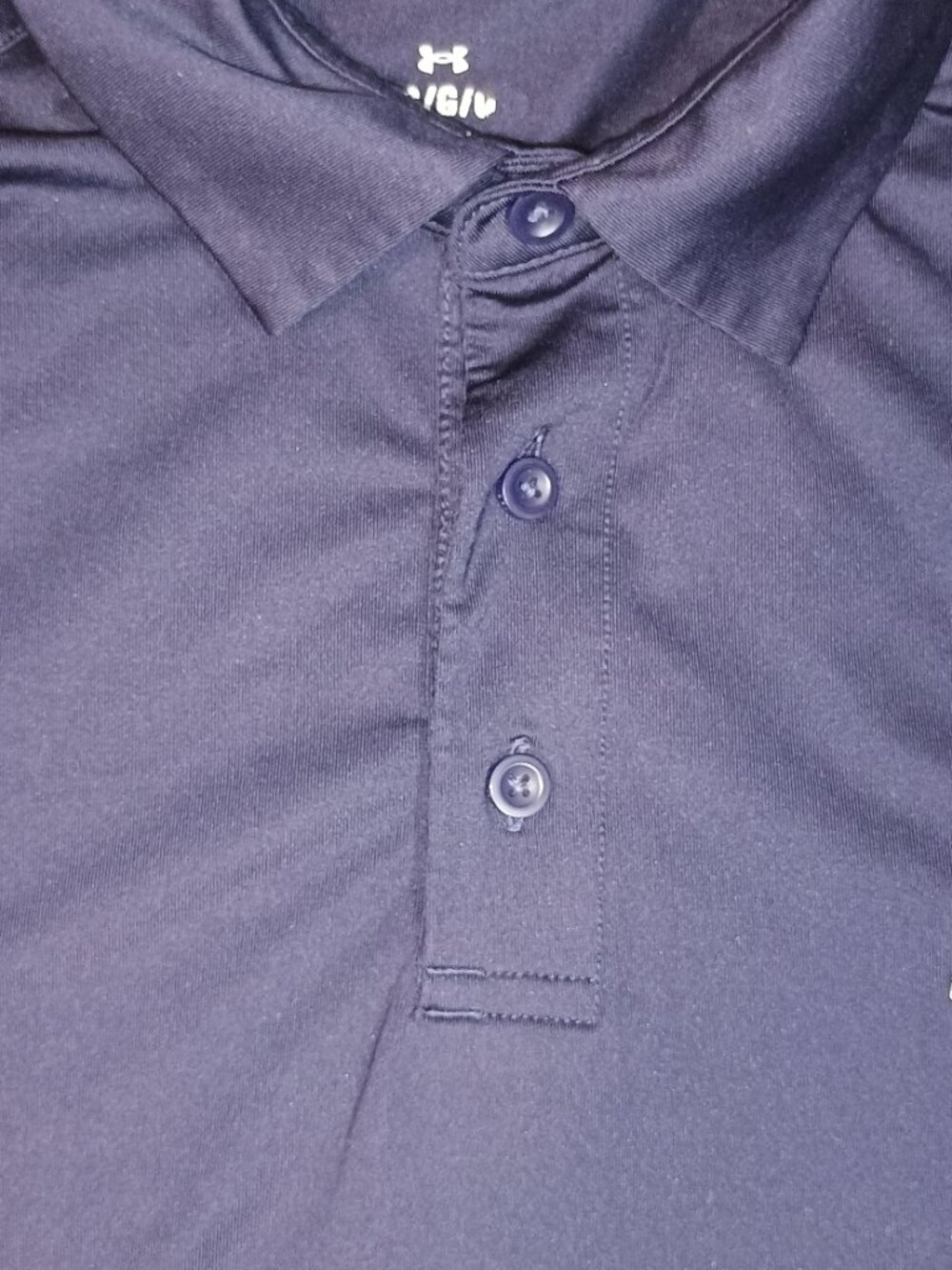 Under Armour/Polo Shirt/Mens L Navy Golf Amelia Island Club Athleisure Performan - Picture 2 of 8